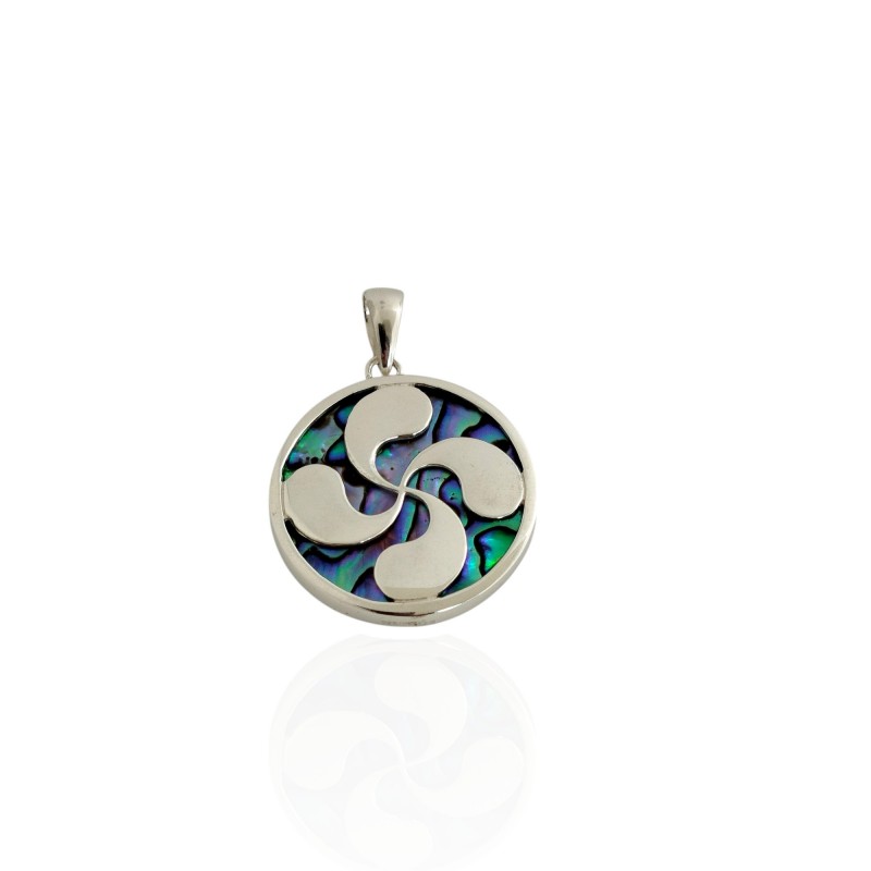 Pendentif Coquillage Nacre Abalone (Ormeau) Monture Argent 925 - Occasion Superbe état